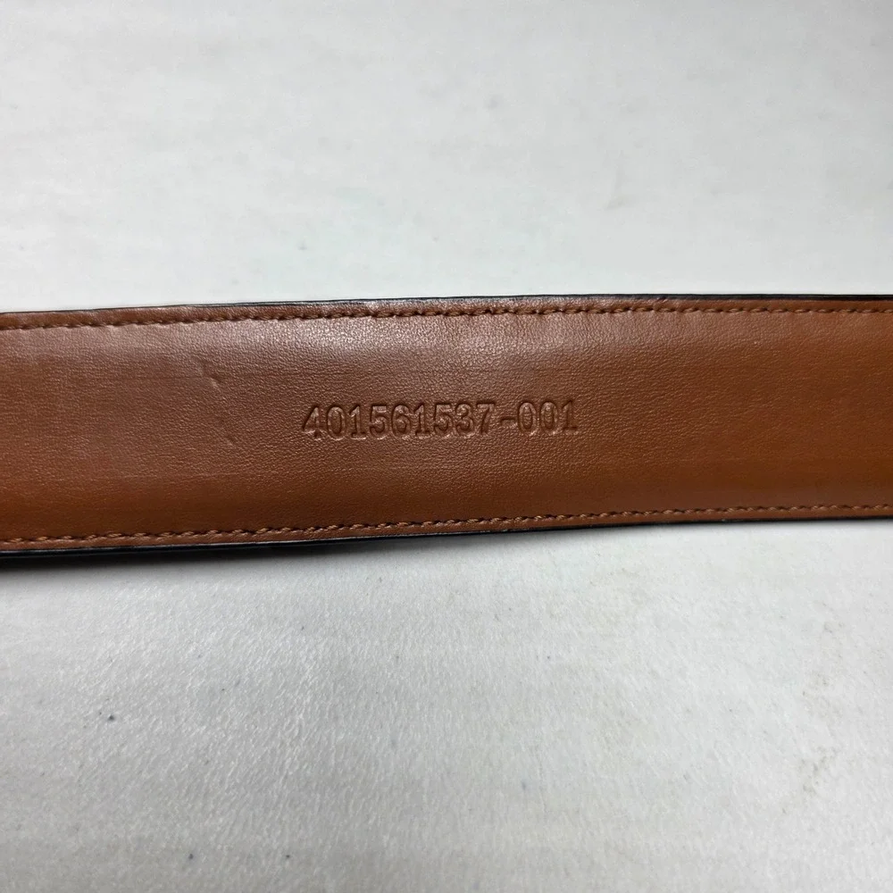 Chaps Mens Brown Leather Belt Silver Buckle Size 38 4700290971 11863